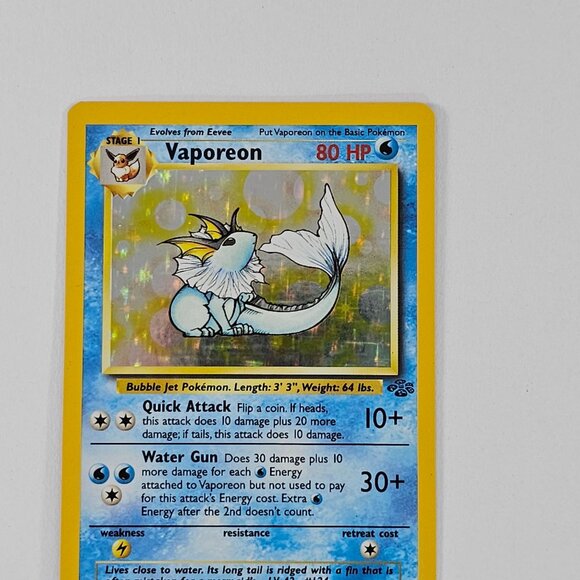 1999 Pokémon TCG Vaporeon Jungle Set 12/64 Unlimited Holo - Picture 4 of 7